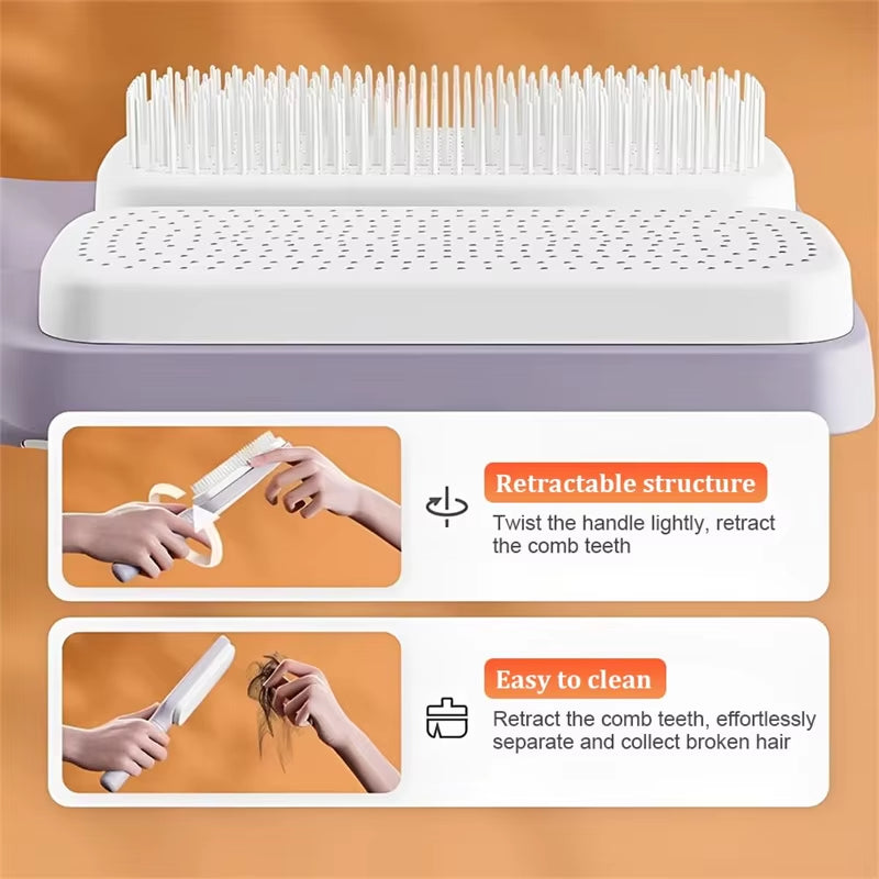 Heavenly Gadget Air Cushion Self-Cleaning Hair Brush