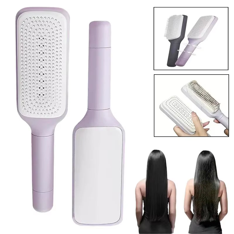 Heavenly Gadget Air Cushion Self-Cleaning Hair Brush