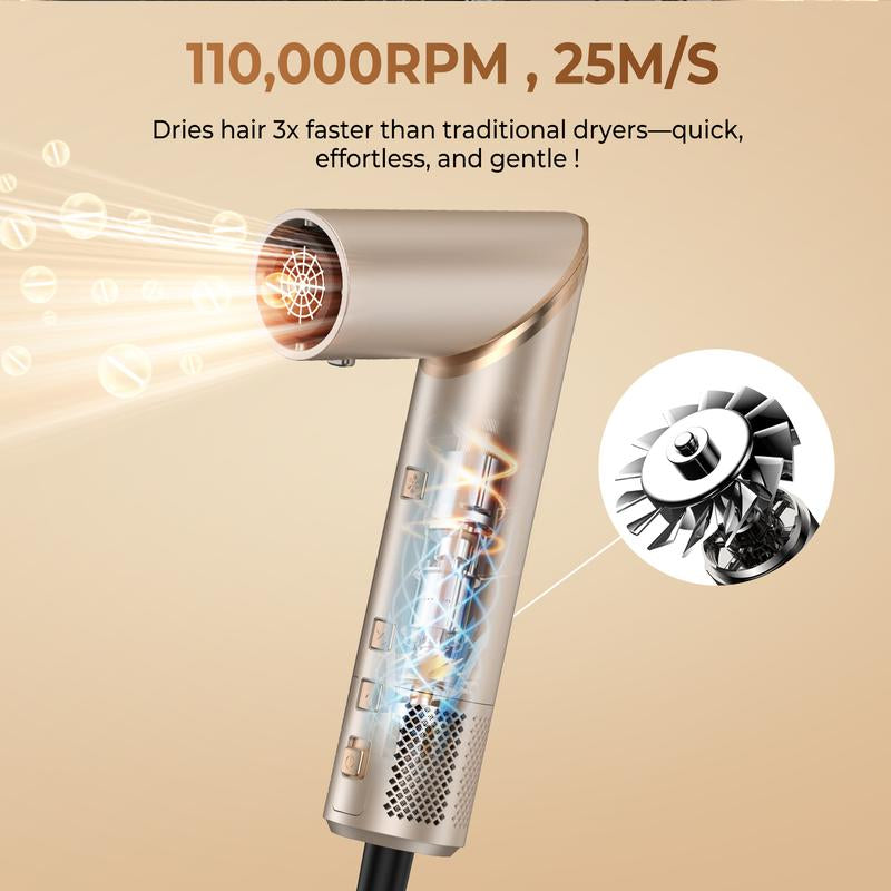 【NEW LAUNCH】UKLISS Fusionair DIY Hairstyler 8 in 1 Champagne Gold 90-Day Free Trial & Refund 2 Year Warranty 110000RPM Hairdryer + Haircurler + Hairstraightener + Hotairbrush + Lowtemperaturehaircare + Negativeions + Blowoutboost + Hairdiffuser + Fluffier