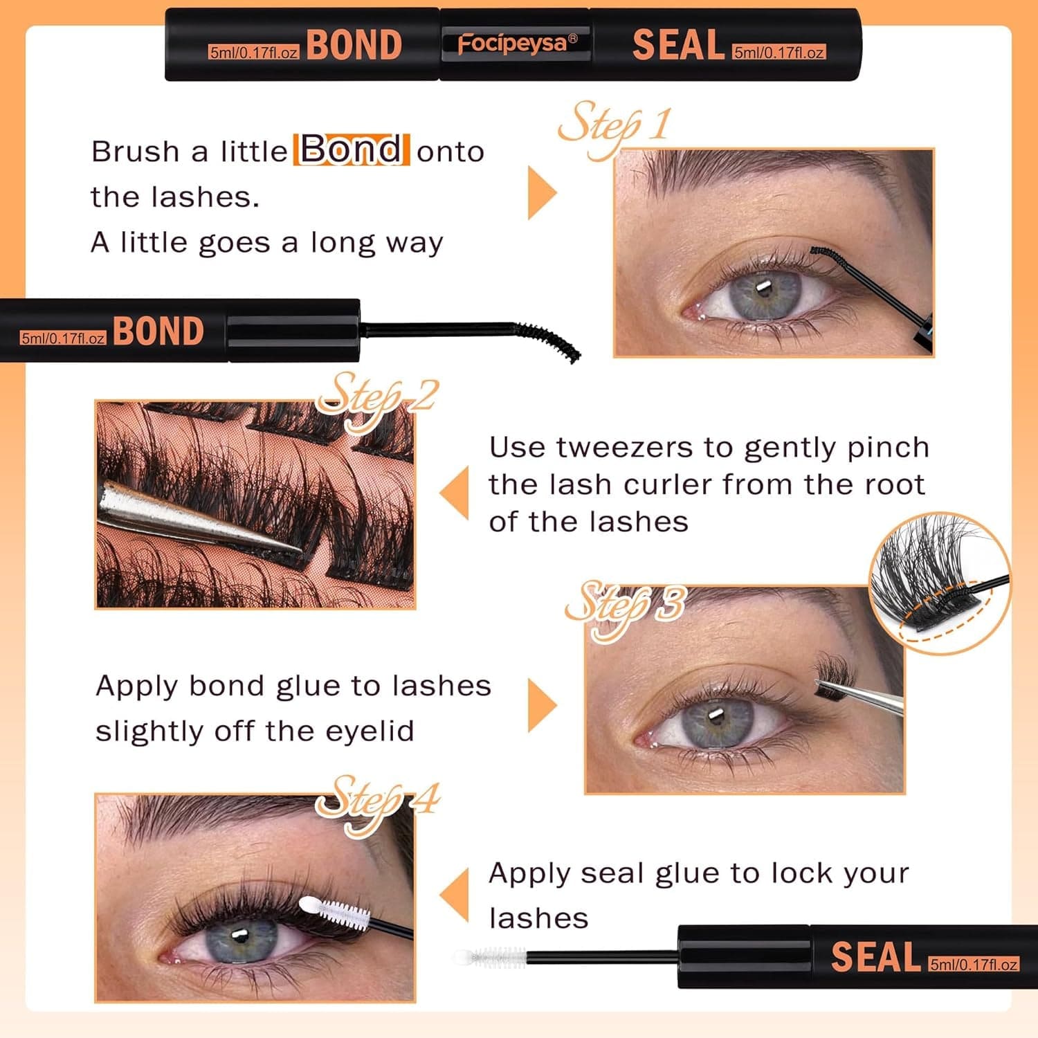 Thick Lash Extension Kit Full Volume Lash Clusters 40P Eyelash Extension Kit DIY Lash Extension Kit with Bond and Seal Glue, Lash Applicator DIY at Home for Beginner (40P 10-18MM)