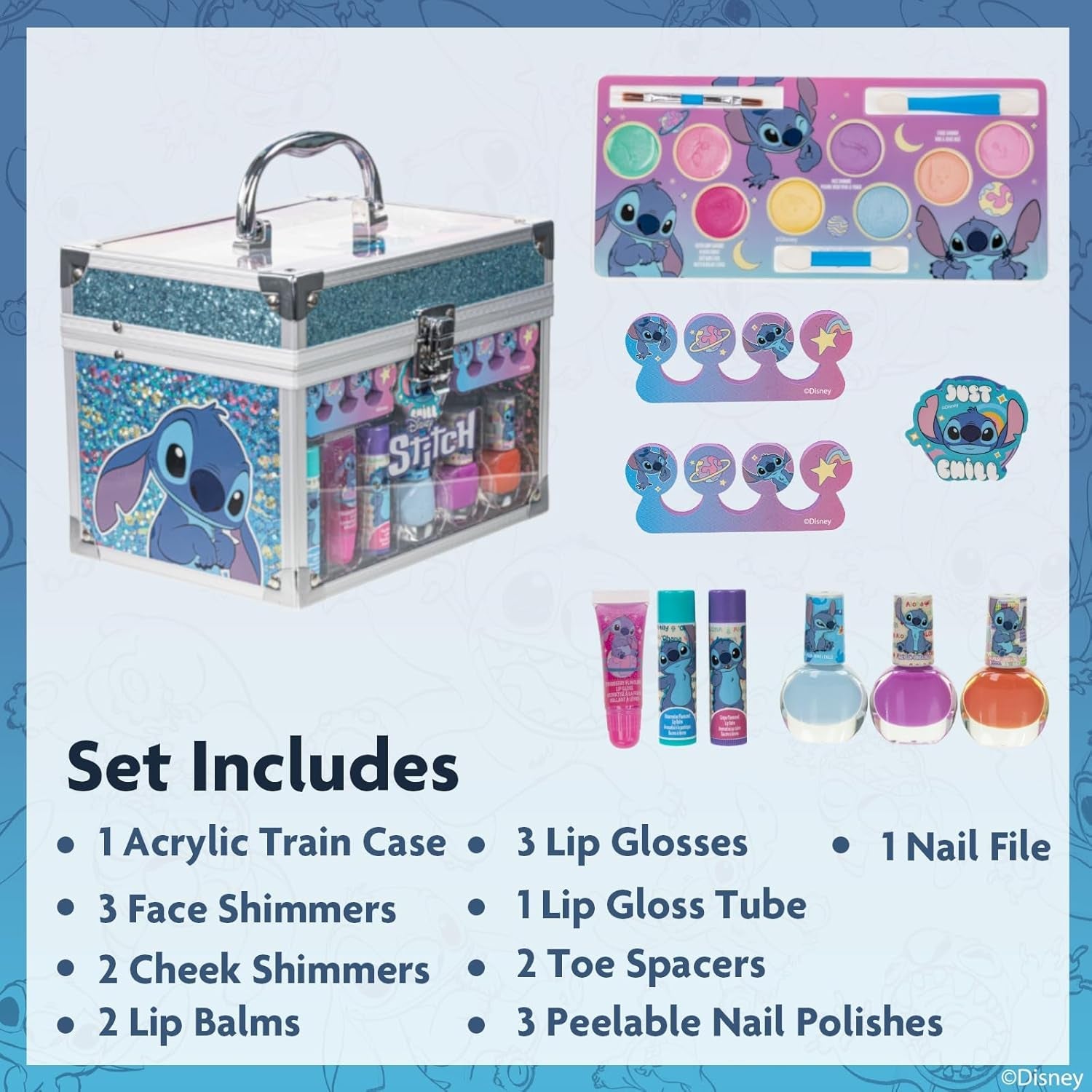 Heavenly Gadget Stitch Stitch Play Makeup Kit – Washable & Safe for Kids (Ages 3+)
