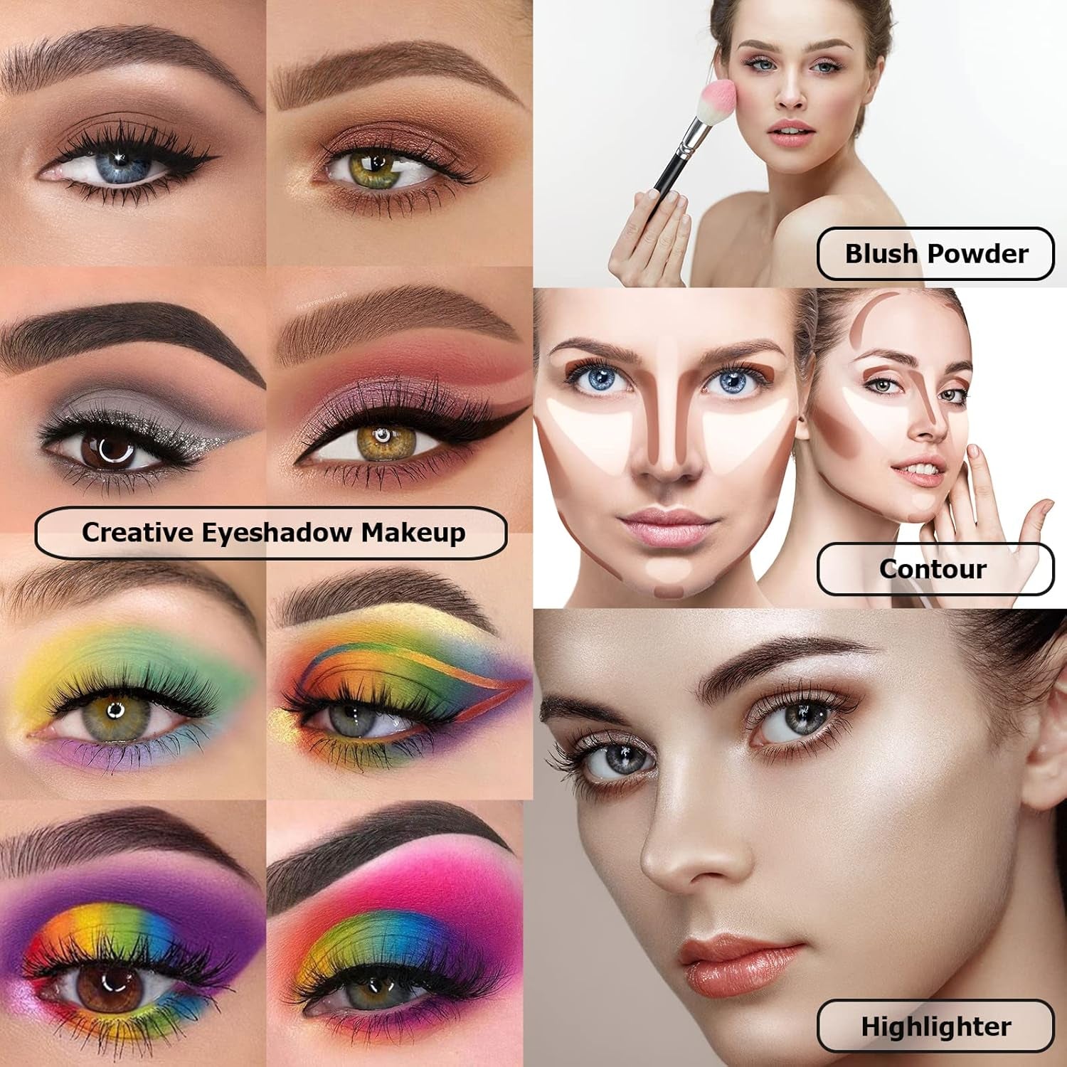 Eyeshadow Palette with 15Pcs Brushes Makeup Set, Pigmented 86 Colors Make up Sets Valentine&