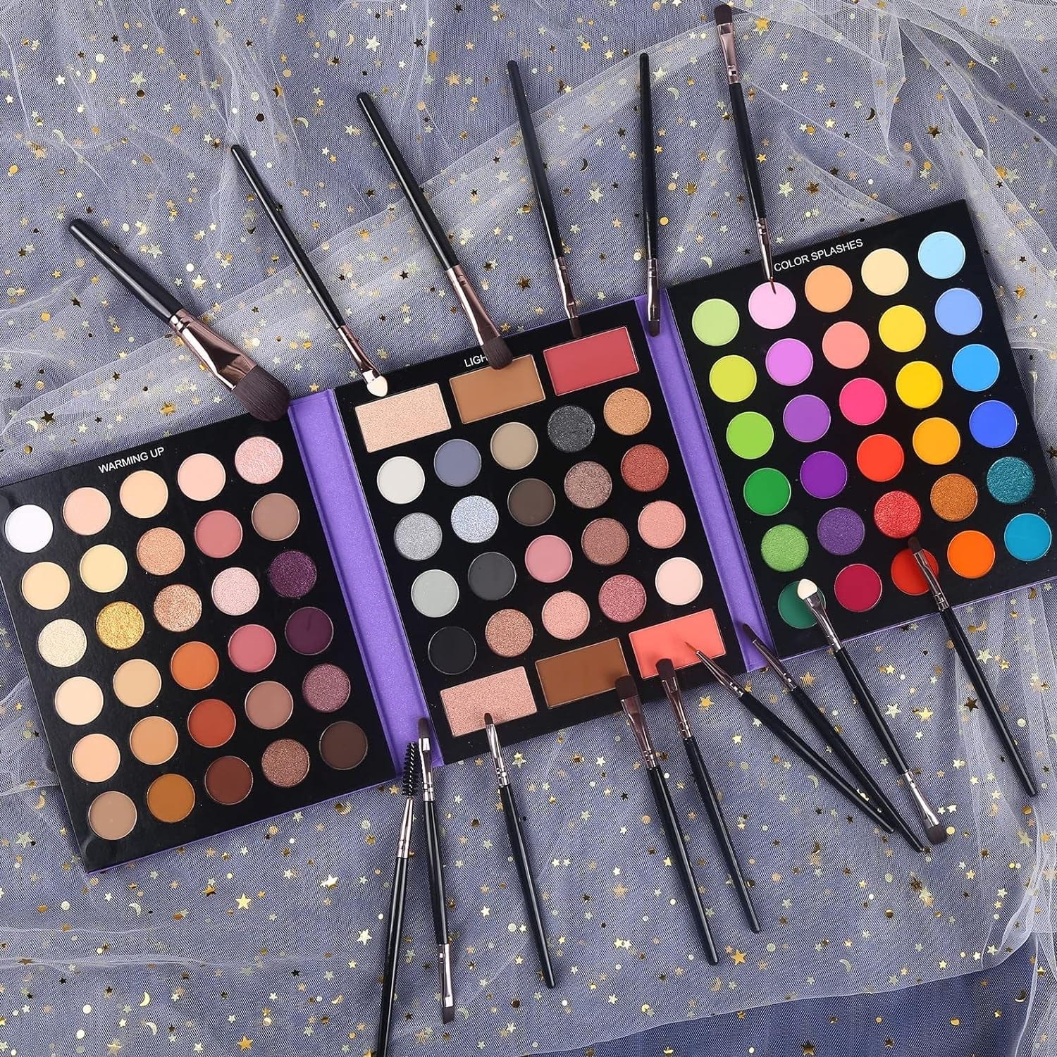 Eyeshadow Palette with 15Pcs Brushes Makeup Set, Pigmented 86 Colors Make up Sets Valentine&