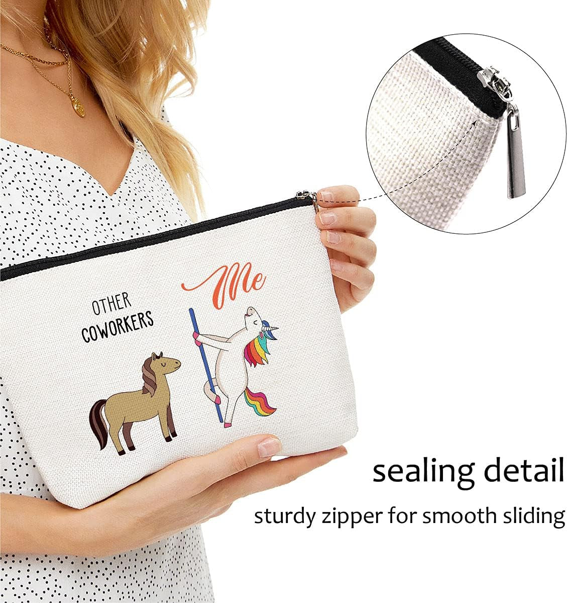 Coworker Gifts for Women - Funny Birthday, Going Away, Coworker Leaving Gifts,Retirement Gifts,Colleagues, Friends, Work Bestie, BFF - Makeup Bag