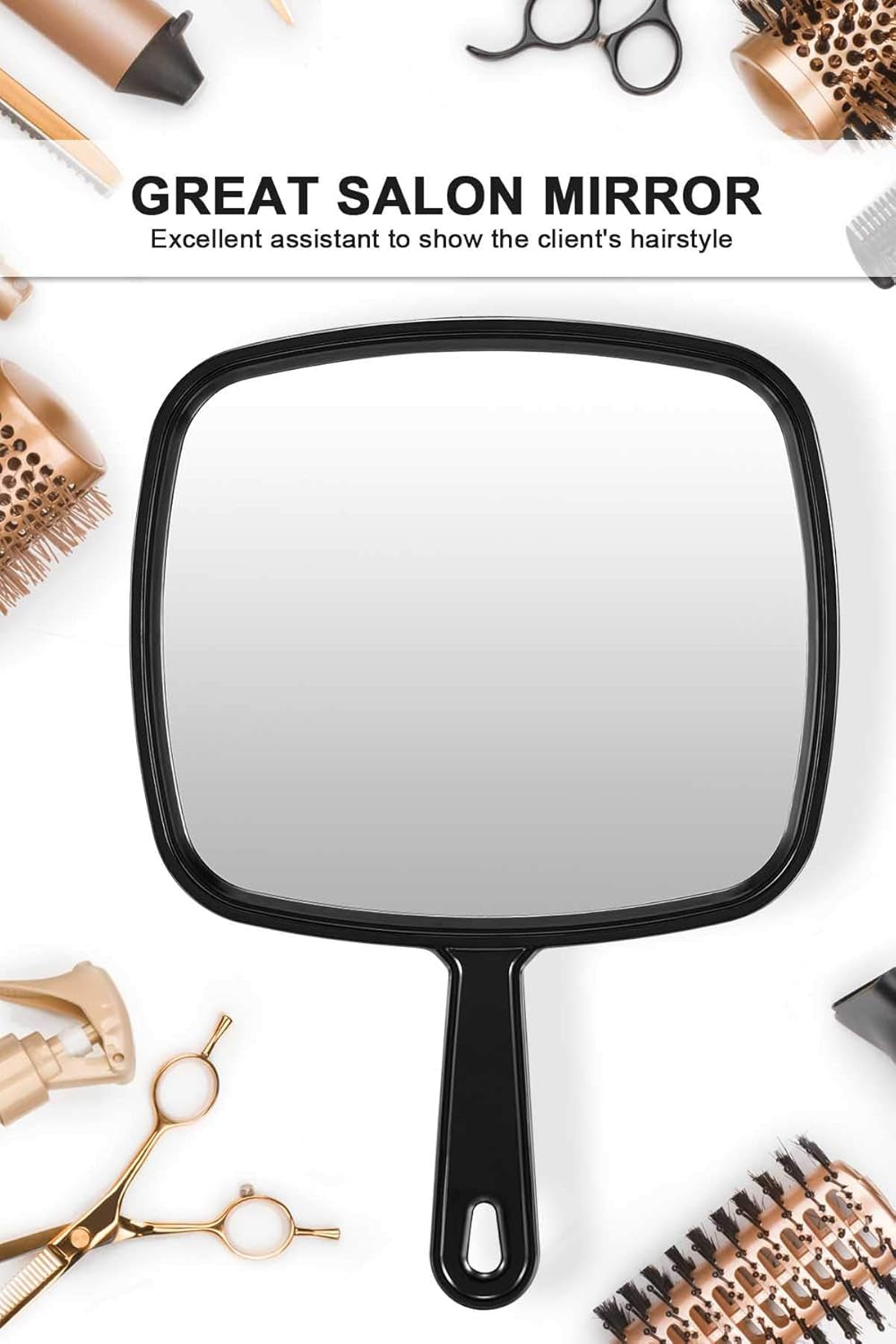 Heavenly Gadget 12.6"L X 8.9"W-3Pcs Salon Pro 3-Pack Hand Mirrors – Extra Large & Durable