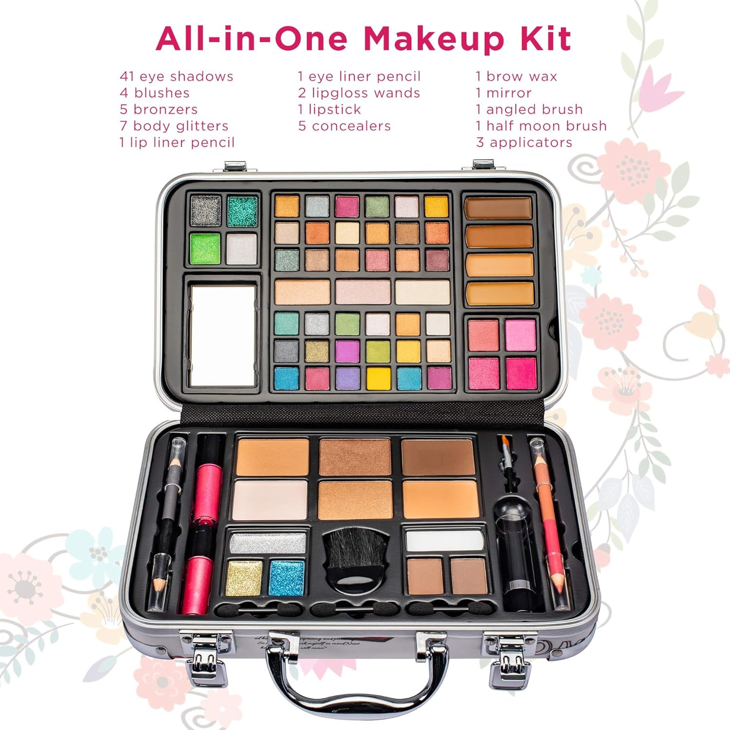 Heavenly Gadget London Glam Master Makeup Kit - 41 Color Pro Palette & Full Face Essentials