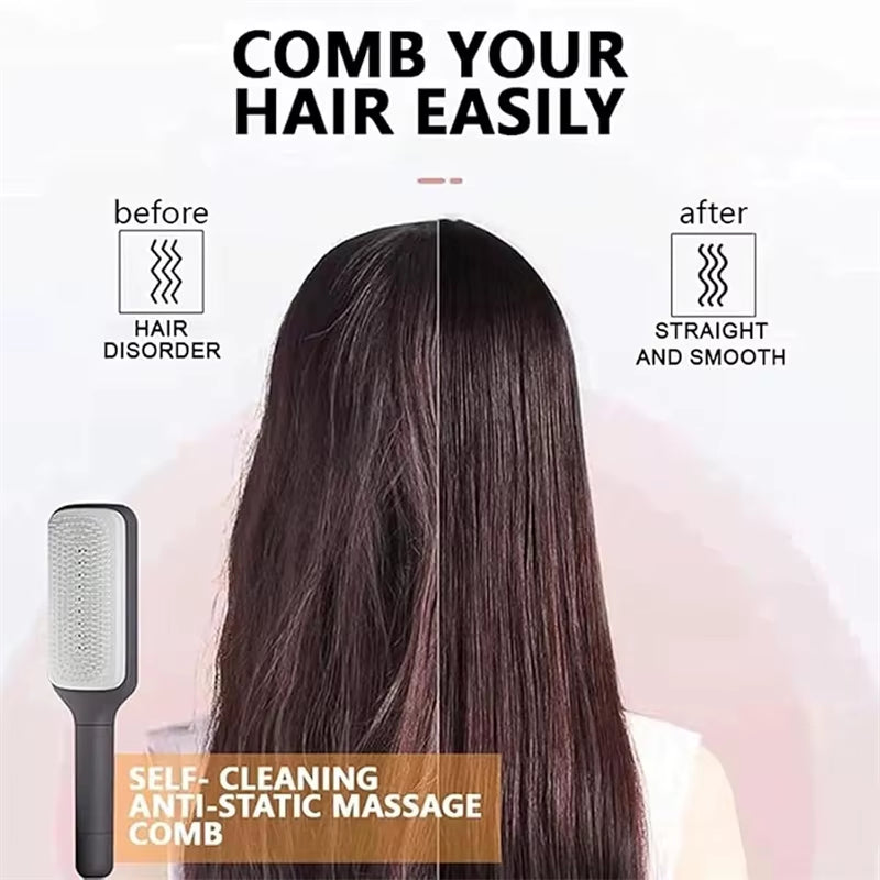 Heavenly Gadget Air Cushion Self-Cleaning Hair Brush