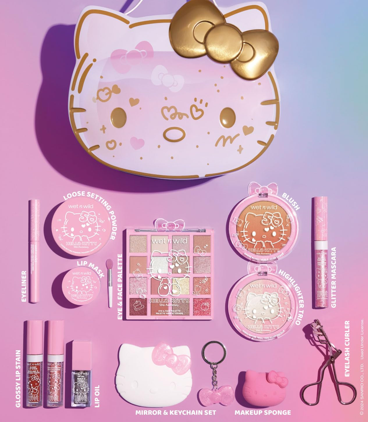 Heavenly Gadget Hello Kitty / 13 Piece Set Hello Kitty Beauty Vault – 2-Tier Makeup Collection