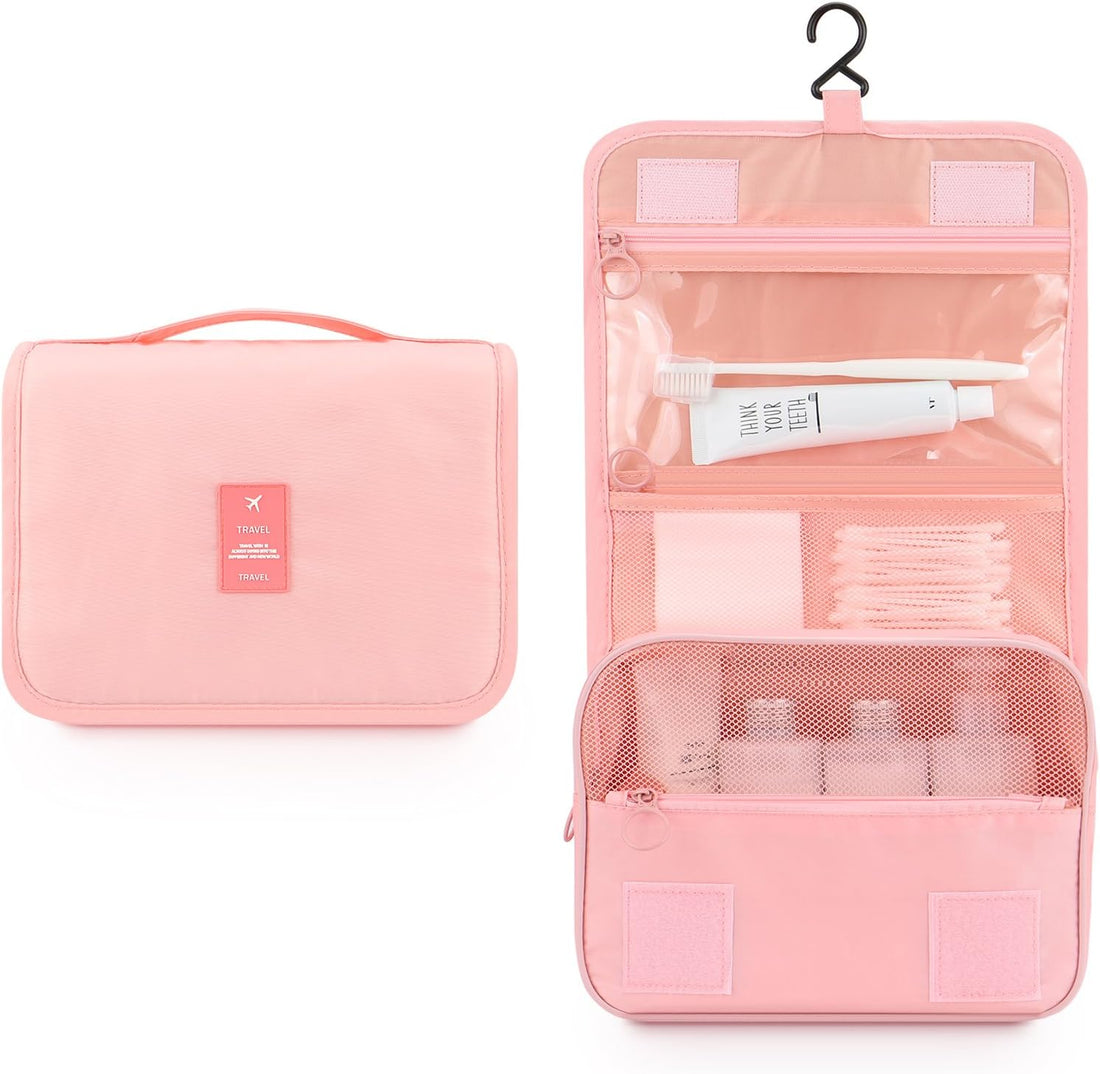 Hanging Toiletry Bag - Large Cosmetic Makeup Travel Organizer for Men &amp; Women with Sturdy Hook