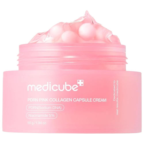 Salmon DNA PDRN Pink Collagen Capsule Cream - Lightweight Korean Moisturizer for Glass Skin Glow