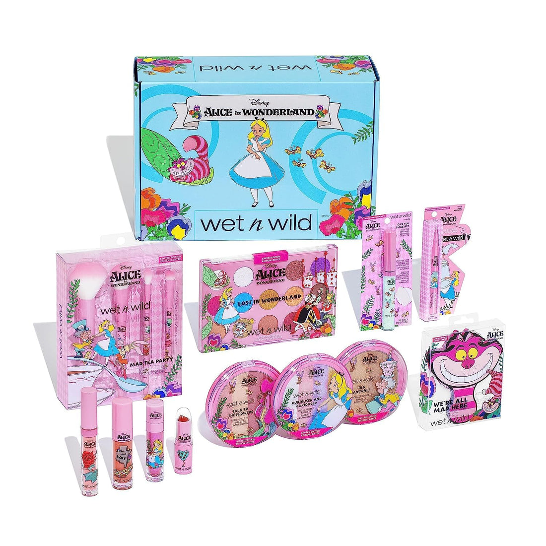 Alice in Wonderland PR Box - Makeup Set with Versatile Brushes, Buildable &amp; Blendable Palettes, Vibrant Colors, &amp; Lip Glosses for Unique Looks, Cruelty-Free &amp; Vegan
