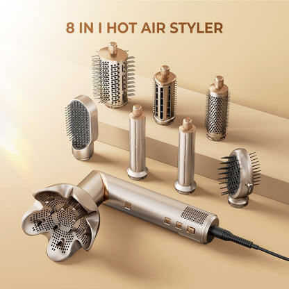 【NEW LAUNCH】UKLISS Fusionair DIY Hairstyler 8 in 1 Champagne Gold 90-Day Free Trial &amp; Refund 2 Year Warranty 110000RPM Hairdryer + Haircurler + Hairstraightener + Hotairbrush + Lowtemperaturehaircare + Negativeions + Blowoutboost + Hairdiffuser + Fluffier
