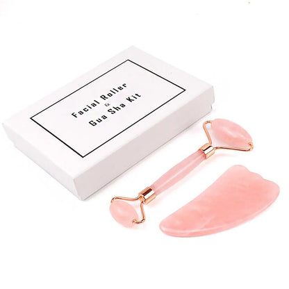 Gua Sha Facial Tools, Jade Roller Set for Skin Care, Reduce Puffiness and Improve Wrinkles, Guasha Tool for Face, Gua Sha Stone Self Care Gift for Woman Man