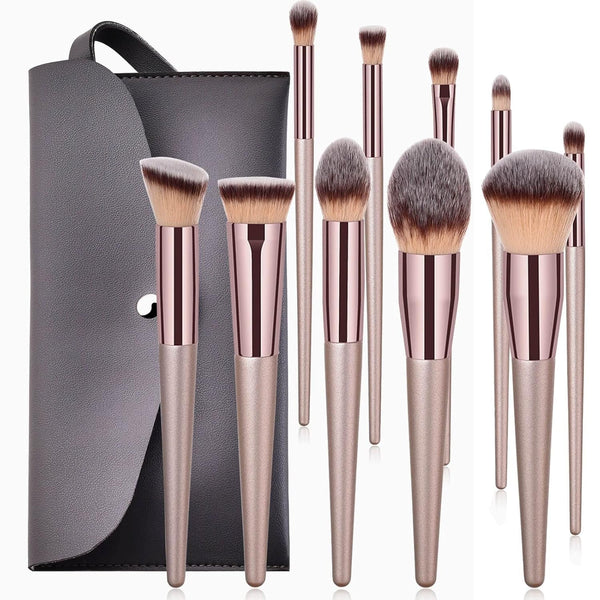 Champagne Luxe 10-Piece Makeup Brush Set