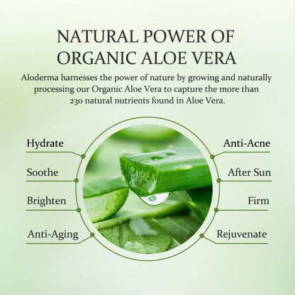 Organic Aloe Vera Gel for Face &amp; Body, 96% Pure Aloe Gel Made within 12 Hours of Harvest, Ideal for Skin, Scalp, &amp; Hair Hydration, Calming Moisturizer for Soothing after Sun Care, 7.05Oz