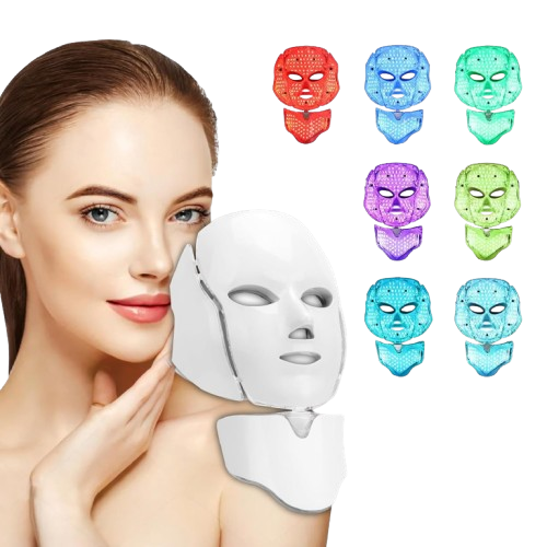 7-Color LED Light Therapy Mask – Blue &amp; Red Anti-Aging Facial Skincare Device