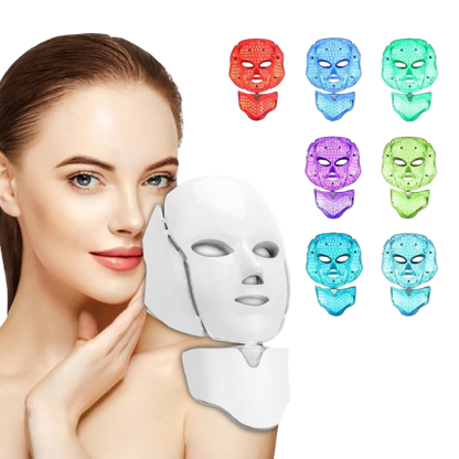 7-Color LED Light Therapy Mask – Blue &amp; Red Anti-Aging Facial Skincare Device