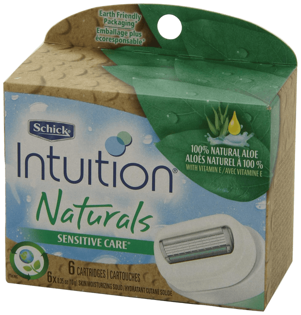 Sensitive Skin Razor Refills – 6 Blades with Organic Aloe Shield