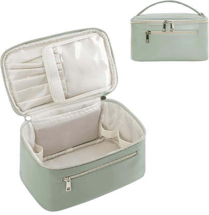 Sage Vegan Leather Makeup Organizer