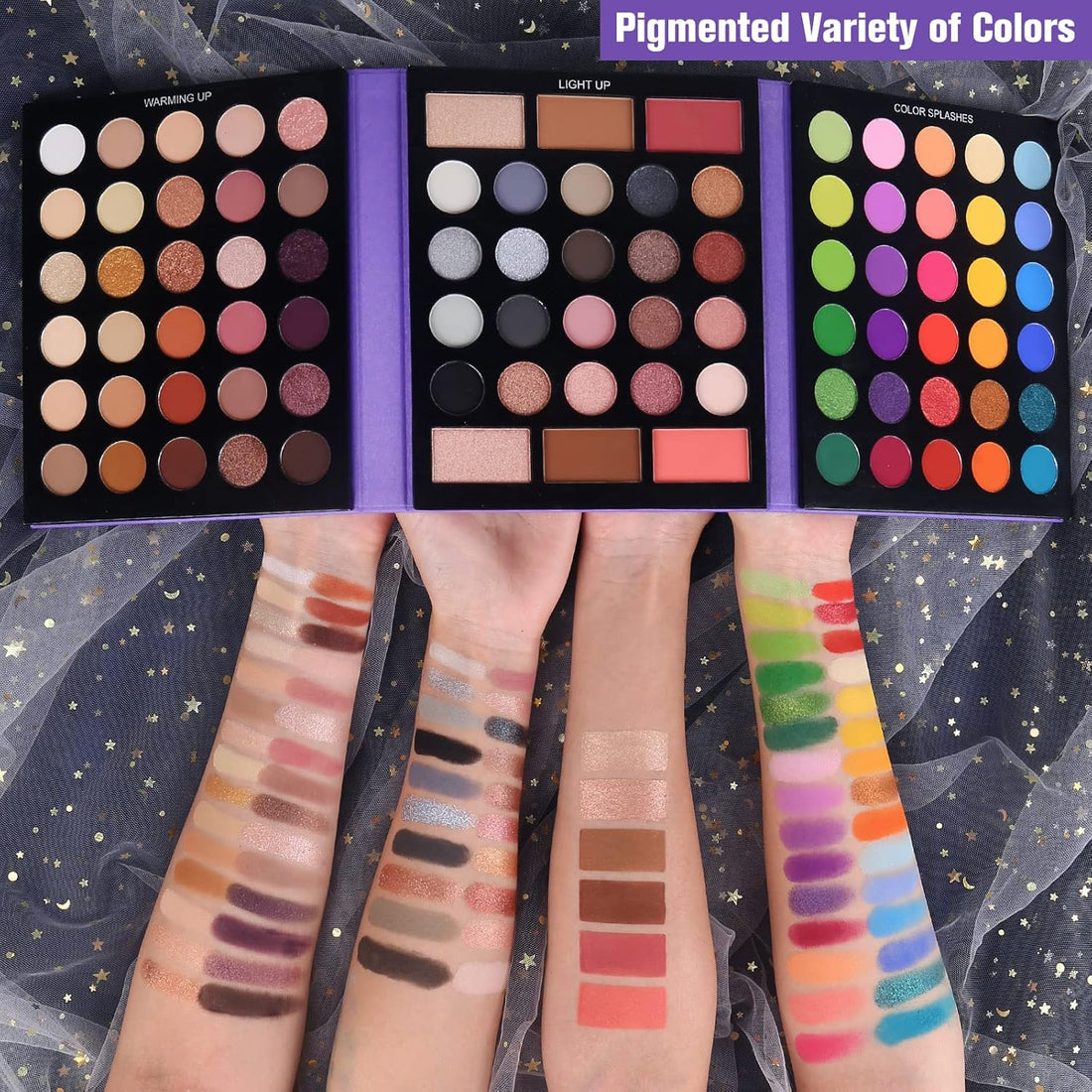 Eyeshadow Palette with 15Pcs Brushes Makeup Set, Pigmented 86 Colors Make up Sets Valentine&