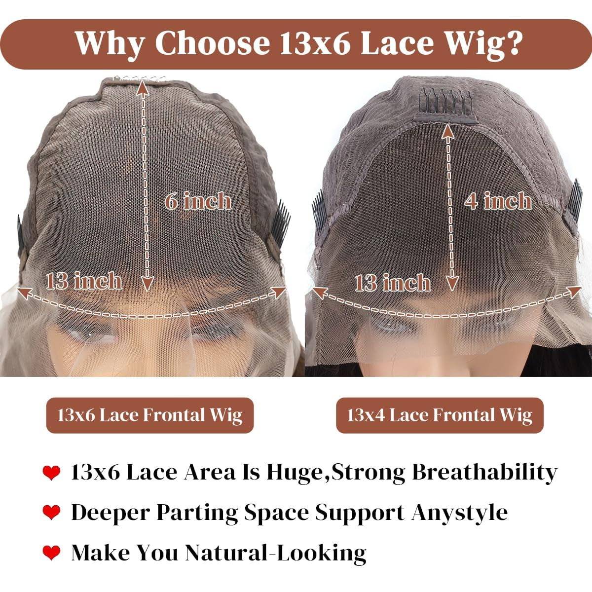 30 Inch Chocolate Brown Lace Front Wig Human Hair 13X6 Body Wave Lace Front Wigs Human Hair Pre Plucked 180 Density Colored Glueless 13X6 HD Lace Frontal Brown Wig Human Hair for Women