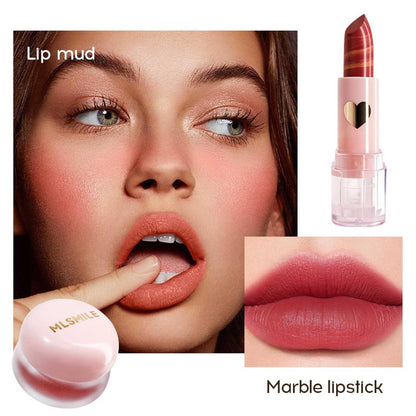 Makeup Kits for Teen Girls,Lipstick, Contour Stick, Highlighter Stick, Eye Shadow, Lip Mud, 2-In-1 Eyebrow Pencil, Foundation Stick, Mascara and Hair Tie,R Makeup Gift Set for Women（Cosmetic Bag）