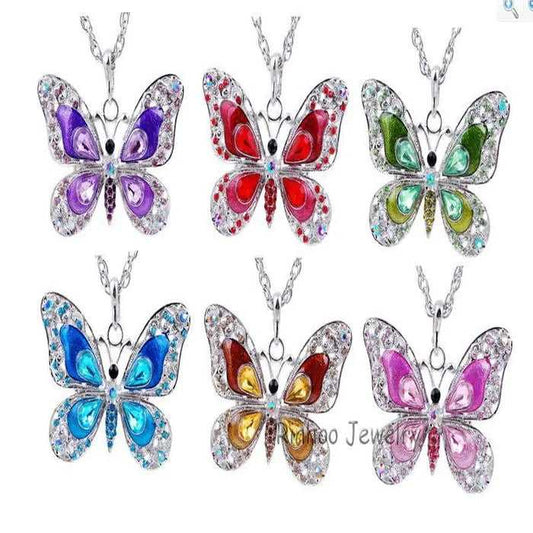 Delicate butterfly necklace with a detailed pendant on a fine chain